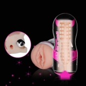 Мастурбатор-вагина Sex In A Can Vibra Vagina Tunnel - Lovetoy - в Мытищах купить с доставкой