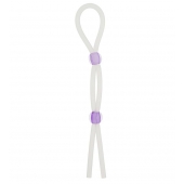 Прозрачное эрекционное кольцо-лассо SILICONE LASSO COCK RING DUAL BEADS - NMC - в Мытищах купить с доставкой