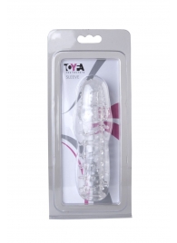 Прозрачная, закрытая насадка с шипами и точками - 13,5 см. - Toyfa Basic - в Мытищах купить с доставкой