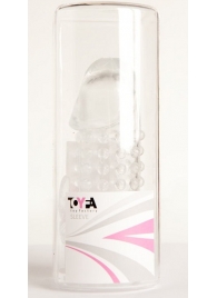 Гелевая прозрачная насадка с 2 отростками - 13 см. - Toyfa Basic - в Мытищах купить с доставкой