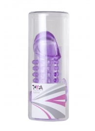 Закрытая фиолетовая насадка с 2 отростками - 13 см. - Toyfa Basic - в Мытищах купить с доставкой