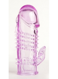 Фиолетовая насадка с коготком и шипами - 13 см. - Toyfa Basic - в Мытищах купить с доставкой