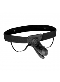 Полый страпон с двумя отростками и вибрацией Unisex Vibrating Hollow Strap-On Double Penetrating Dildo - 17,8 см. - Lux Fetish - купить с доставкой в Мытищах