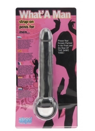 Чёрная насадка на пенис для анальной стимуляции WHATA MAN - 16 см. - Seven Creations - в Мытищах купить с доставкой