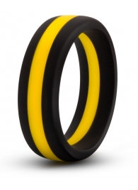 Черно-желтое силиконовое эрекционное кольцо Silicone Go Pro Cock Ring - Blush Novelties - в Мытищах купить с доставкой