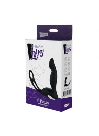 Черный вибромассажер простаты P-PLEASER W ERECTION ENHANCE - Dream Toys - в Мытищах купить с доставкой