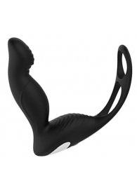 Черный вибромассажер простаты P-PLEASER W ERECTION ENHANCE - Dream Toys - в Мытищах купить с доставкой