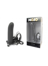 Черный страпон с вибратором Mojo Ghia - Seven Creations - купить с доставкой в Мытищах