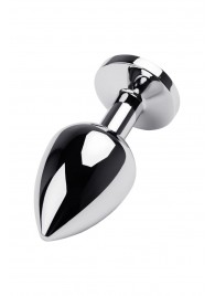 Серебристая коническая анальная пробка с красным кристаллом - 8 см. - ToyFa - купить с доставкой в Мытищах