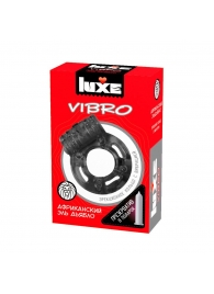 Чёрное эрекционное виброкольцо Luxe VIBRO  Африканский Эль Дьябло  + презерватив - Luxe - в Мытищах купить с доставкой