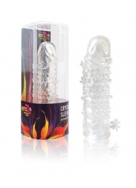 Закрытая прозрачная рельефная насадка Crystal sleeve - 13 см. - Erowoman-Eroman - в Мытищах купить с доставкой