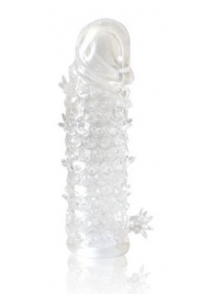 Закрытая прозрачная рельефная насадка Crystal sleeve - 13 см. - Erowoman-Eroman - в Мытищах купить с доставкой