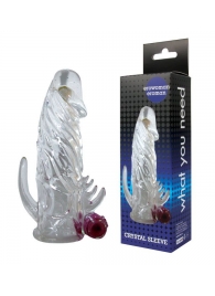 Закрытая прозрачная вибронасадка на пенис Crystal Sleeve Vibe - Erowoman-Eroman - в Мытищах купить с доставкой