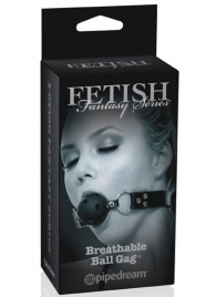 Черный кляп с дырочками Breathable Ball Gag - Pipedream - купить с доставкой в Мытищах