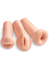 Комплект из 3 мастурбаторов All 3 Holes: вагина, анус, ротик - Pipedream - в Мытищах купить с доставкой