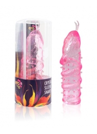 Закрытая рельефная насадка Crystal sleeve snakes в виде змеи с усиками - 14 см. - Erowoman-Eroman - в Мытищах купить с доставкой
