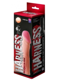 Телесная реалистичная насадка на Harness с коннектором BLACK LINE - 17 см. - LOVETOY (А-Полимер) - купить с доставкой в Мытищах