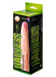 Телесная насадка с венками на Harness с коннектором GREEN LINE - 18 см. - LOVETOY (А-Полимер) - купить с доставкой в Мытищах