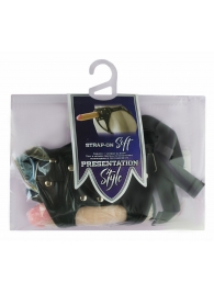 Черный пояс-трусики с двумя насадками Soft-Dolli - 16,5 и 10,5 см. - LOVETOY (А-Полимер) - купить с доставкой в Мытищах