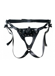 Черный пояс-трусики с насадкой  Soft-Принц  - 17 см. - LOVETOY (А-Полимер) - купить с доставкой в Мытищах