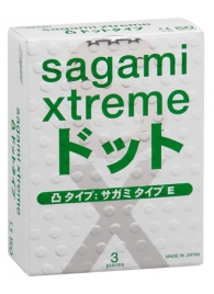 Презервативы Sagami Xtreme SUPER DOTS с точками - 3 шт. - Sagami - купить с доставкой в Мытищах