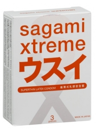Ультратонкие презервативы Sagami Xtreme SUPERTHIN - 3 шт. - Sagami - купить с доставкой в Мытищах