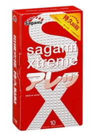 Утолщенные презервативы Sagami Xtreme Feel Long с точками - 10 шт. - Sagami - купить с доставкой в Мытищах