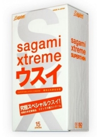 Ультратонкие презервативы Sagami Xtreme SUPERTHIN - 15 шт. - Sagami - купить с доставкой в Мытищах