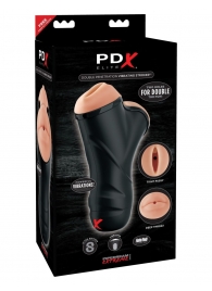Мастурбатор в колбе с двумя тоннелями Double Penetration Vibrating Stroker - Pipedream - в Мытищах купить с доставкой