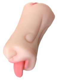 Телесный двусторонний мастурбатор Fruity Tongue - ротик и вагина - ToyFa - в Мытищах купить с доставкой