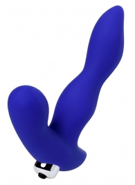 Синий силиконовый вибростимулятор простаты Stroman - 14,5 см. - ToyFa - в Мытищах купить с доставкой