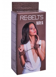 Коричневые кожаные наручники Maya - Rebelts - купить с доставкой в Мытищах
