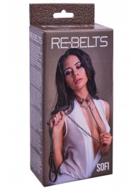 Коричневый поводок и чокер с кольцом Sofi - Rebelts - купить с доставкой в Мытищах