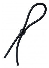 Черное лассо на пенис с одной бусиной - A-toys - в Мытищах купить с доставкой