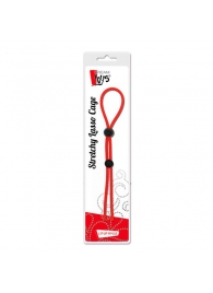 Красное лассо на пенис с двумя бусинами STRETCHY LASSO CAGE - Dream Toys - в Мытищах купить с доставкой