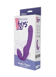 Фиолетовый безремневой вибрострапон DOUBLE DIPPER - Dream Toys - купить с доставкой в Мытищах