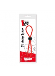 Красное эрекционное лассо с одной бусиной-утяжкой STRETCHY THIN LASSO - Dream Toys - в Мытищах купить с доставкой