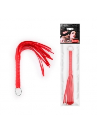 Красная плеть с рукоятью в оплетке - 28 см. - Notabu - купить с доставкой в Мытищах