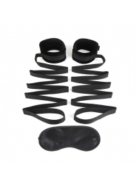 Чёрные манжеты для фиксации на кровати Bondage Bed Strap - Lux Fetish - купить с доставкой в Мытищах