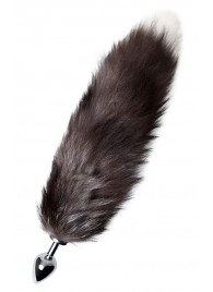 Серебристая металлическая анальная втулка с хвостом чернобурой лисы - размер S - ToyFa - купить с доставкой в Мытищах