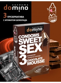 Презервативы для орального секса DOMINO Sweet Sex с ароматом шоколадного мусса - 3 шт. - Domino - купить с доставкой в Мытищах