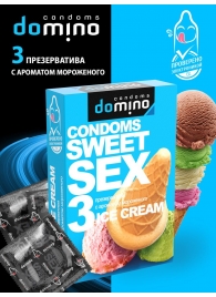 Презервативы для орального секса DOMINO Sweet Sex с ароматом мороженого - 3 шт. - Domino - купить с доставкой в Мытищах