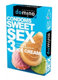 Презервативы для орального секса DOMINO Sweet Sex с ароматом мороженого - 3 шт. - Domino - купить с доставкой в Мытищах