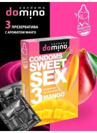 Презервативы для орального секса DOMINO Sweet Sex с ароматом манго - 3 шт. - Domino - купить с доставкой в Мытищах