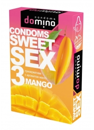 Презервативы для орального секса DOMINO Sweet Sex с ароматом манго - 3 шт. - Domino - купить с доставкой в Мытищах