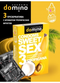 Презервативы для орального секса DOMINO Sweet Sex с ароматом тропических фруктов - 3 шт. - Domino - купить с доставкой в Мытищах