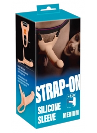Силиконовый полый страпон на ремнях Silicone Strap-on - 16 см. - Orion - купить с доставкой в Мытищах
