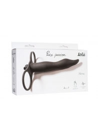 Черная вибронасадка для двойного проникновения Flirtini - 15,9 см. - Lola Games - купить с доставкой в Мытищах