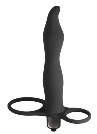 Черная вибронасадка для двойного проникновения Flirtini - 15,9 см. - Lola Games - купить с доставкой в Мытищах