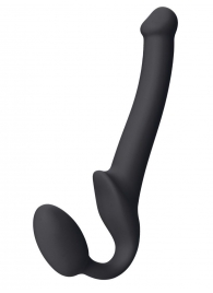 Черный безремневой страпон Silicone Bendable Strap-On S - Strap-on-me - купить с доставкой в Мытищах